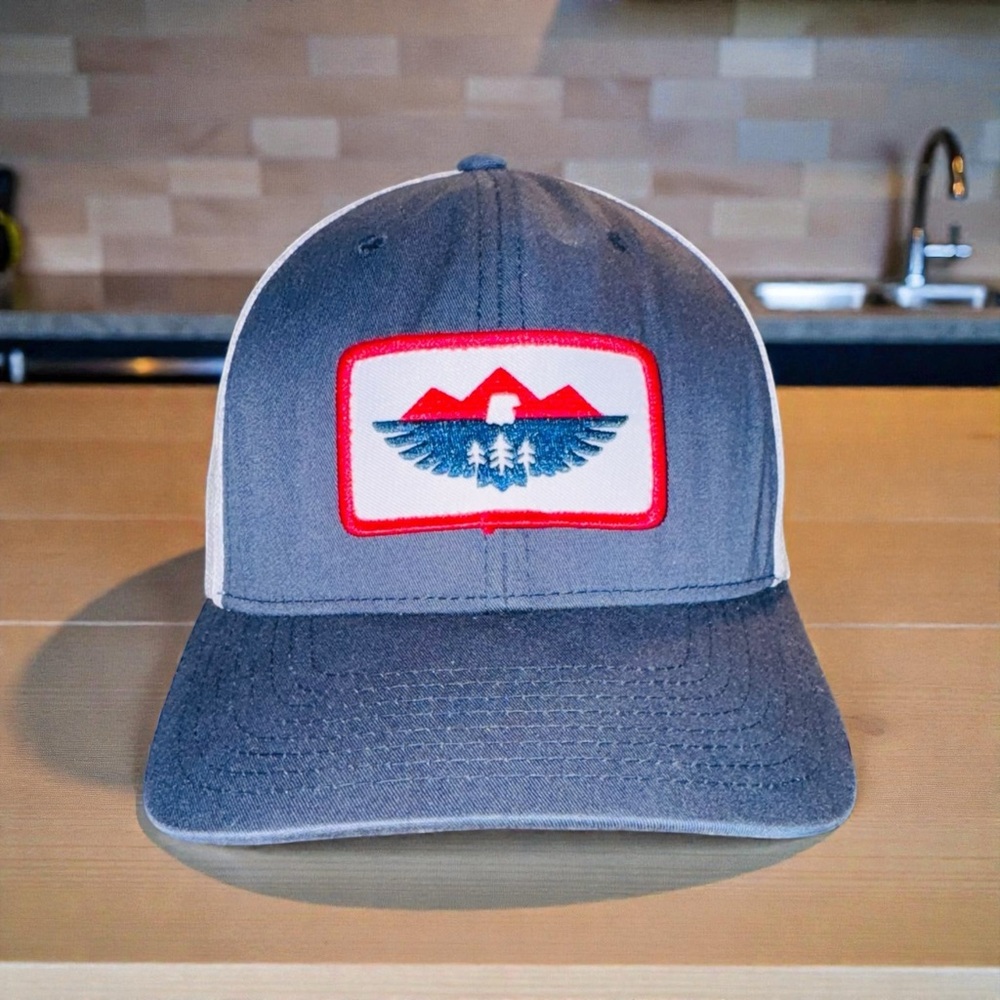 Explore Conserve Mountains Trees Eagle Snapback Trucker Hat Rep Your Water EUC